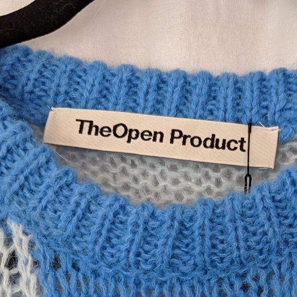 SSENSE Checker Board Blue Sweater Size Extra Large - Picture 11 of 17